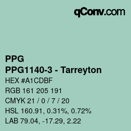 Code couleur: PPG - PPG1140-3 - Tarreyton | qconv.com