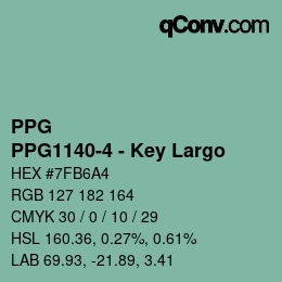 Farbcode: PPG - PPG1140-4 - Key Largo | qconv.com