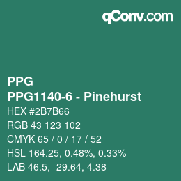 Color code: PPG - PPG1140-6 - Pinehurst | qconv.com