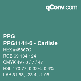 Color code: PPG - PPG1141-6 - Carlisle | qconv.com