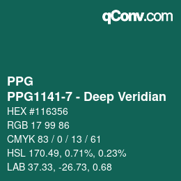 Color code: PPG - PPG1141-7 - Deep Veridian | qconv.com