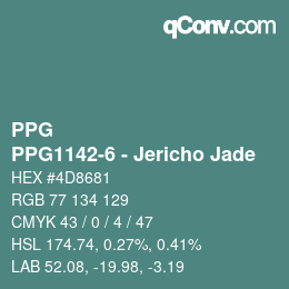Farbcode: PPG - PPG1142-6 - Jericho Jade | qconv.com