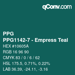 Farbcode: PPG - PPG1142-7 - Empress Teal | qconv.com