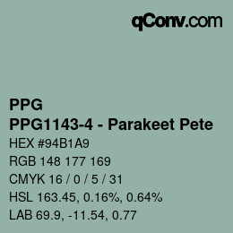カラーコード: PPG - PPG1143-4 - Parakeet Pete | qconv.com