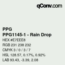 Farbcode: PPG - PPG1145-1 - Rain Drop | qconv.com