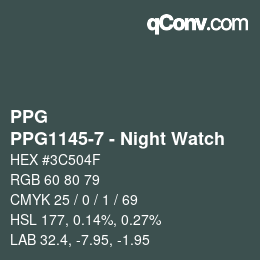 Código de color: PPG - PPG1145-7 - Night Watch | qconv.com