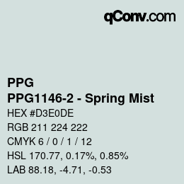 Color code: PPG - PPG1146-2 - Spring Mist | qconv.com
