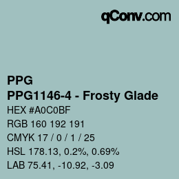 Color code: PPG - PPG1146-4 - Frosty Glade | qconv.com