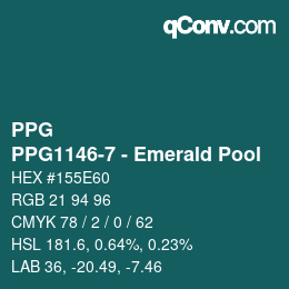 Color code: PPG - PPG1146-7 - Emerald Pool | qconv.com