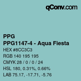 Color code: PPG - PPG1147-4 - Aqua Fiesta | qconv.com
