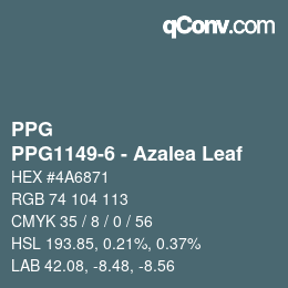 カラーコード: PPG - PPG1149-6 - Azalea Leaf | qconv.com