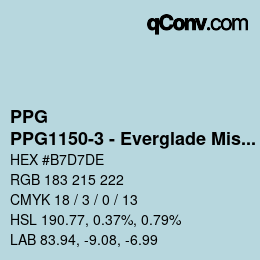 Color code: PPG - PPG1150-3 - Everglade Mist | qconv.com