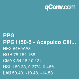 Código de color: PPG - PPG1150-5 - Acapulco Cliffs | qconv.com
