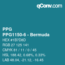 Color code: PPG - PPG1150-6 - Bermuda | qconv.com