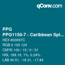Color code: PPG - PPG1150-7 - Caribbean Splash | qconv.com