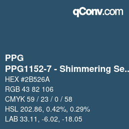 Color code: PPG - PPG1152-7 - Shimmering Sea | qconv.com
