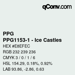 カラーコード: PPG - PPG1153-1 - Ice Castles | qconv.com