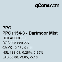 Farbcode: PPG - PPG1154-3 - Dartmoor Mist | qconv.com