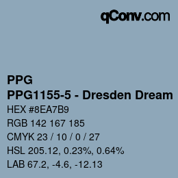 Color code: PPG - PPG1155-5 - Dresden Dream | qconv.com