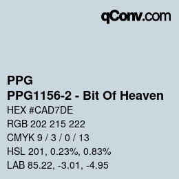 Color code: PPG - PPG1156-2 - Bit Of Heaven | qconv.com