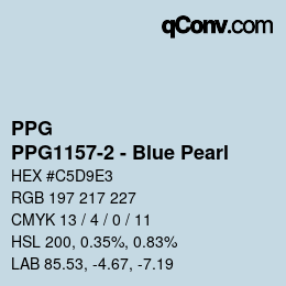 Color code: PPG - PPG1157-2 - Blue Pearl | qconv.com