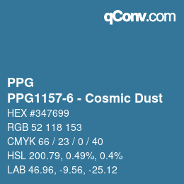 Color code: PPG - PPG1157-6 - Cosmic Dust | qconv.com
