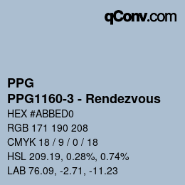 Color code: PPG - PPG1160-3 - Rendezvous | qconv.com