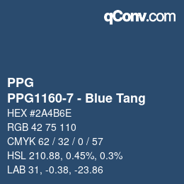 Farbcode: PPG - PPG1160-7 - Blue Tang | qconv.com