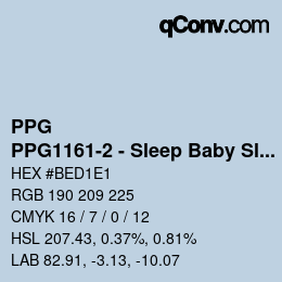 Color code: PPG - PPG1161-2 - Sleep Baby Sleep | qconv.com