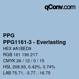 カラーコード: PPG - PPG1161-3 - Everlasting | qconv.com