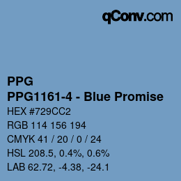Farbcode: PPG - PPG1161-4 - Blue Promise | qconv.com