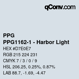 Color code: PPG - PPG1162-1 - Harbor Light | qconv.com