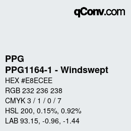 Color code: PPG - PPG1164-1 - Windswept | qconv.com