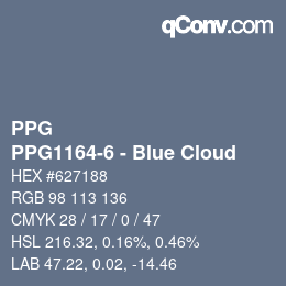 カラーコード: PPG - PPG1164-6 - Blue Cloud | qconv.com