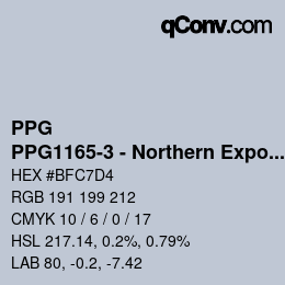 Farbcode: PPG - PPG1165-3 - Northern Exposure | qconv.com