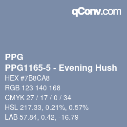 Farbcode: PPG - PPG1165-5 - Evening Hush | qconv.com