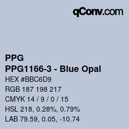 Color code: PPG - PPG1166-3 - Blue Opal | qconv.com