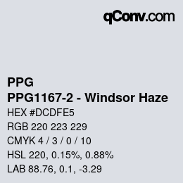 Farbcode: PPG - PPG1167-2 - Windsor Haze | qconv.com