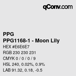 Color code: PPG - PPG1168-1 - Moon Lily | qconv.com
