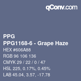 Código de color: PPG - PPG1168-6 - Grape Haze | qconv.com
