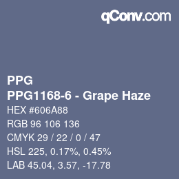 カラーコード: PPG - PPG1168-6 - Grape Haze | qconv.com