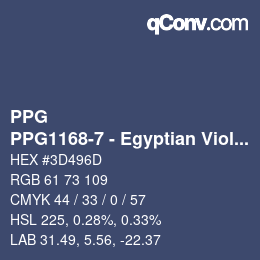 Color code: PPG - PPG1168-7 - Egyptian Violet | qconv.com