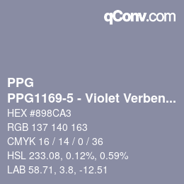 Color code: PPG - PPG1169-5 - Violet Verbena | qconv.com