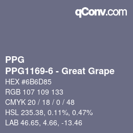 Color code: PPG - PPG1169-6 - Great Grape | qconv.com