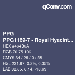 Color code: PPG - PPG1169-7 - Royal Hyacinth | qconv.com