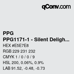 カラーコード: PPG - PPG1171-1 - Silent Delight | qconv.com