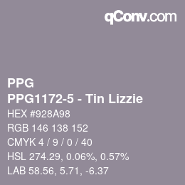 Color code: PPG - PPG1172-5 - Tin Lizzie | qconv.com