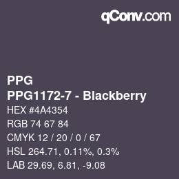 Color code: PPG - PPG1172-7 - Blackberry | qconv.com
