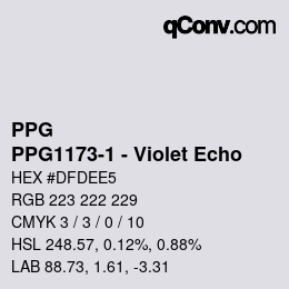 Código de color: PPG - PPG1173-1 - Violet Echo | qconv.com