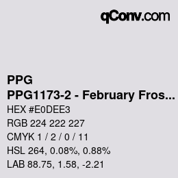 カラーコード: PPG - PPG1173-2 - February Frost | qconv.com